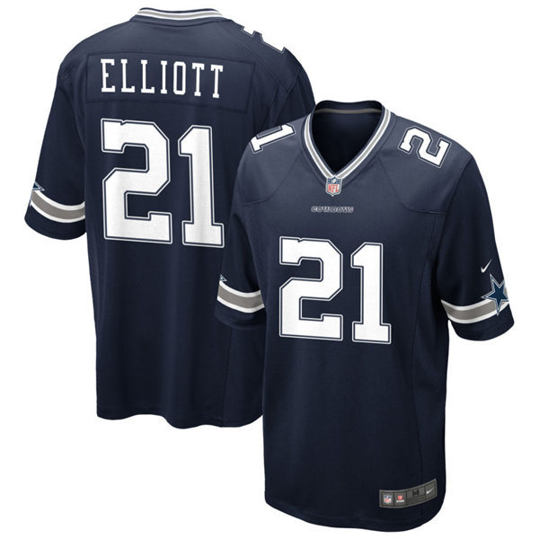 Youth Dallas Cowboys #21 Ezekiel Elliott Navy Team Color Limited Jersey