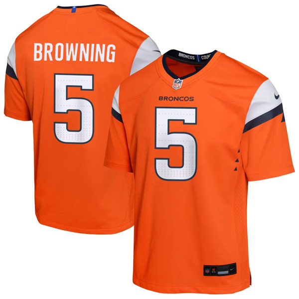 Youth Denver Broncos #5 Baron Browning  Nike Orange Limited Jersey