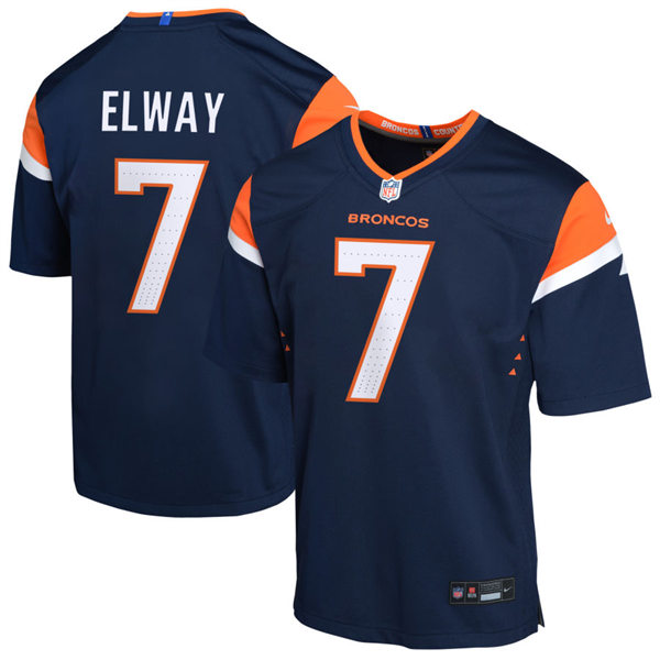 Youth Denver Broncos Retired Player #7 John Elway Nike Navy Alternate Limited Jersey