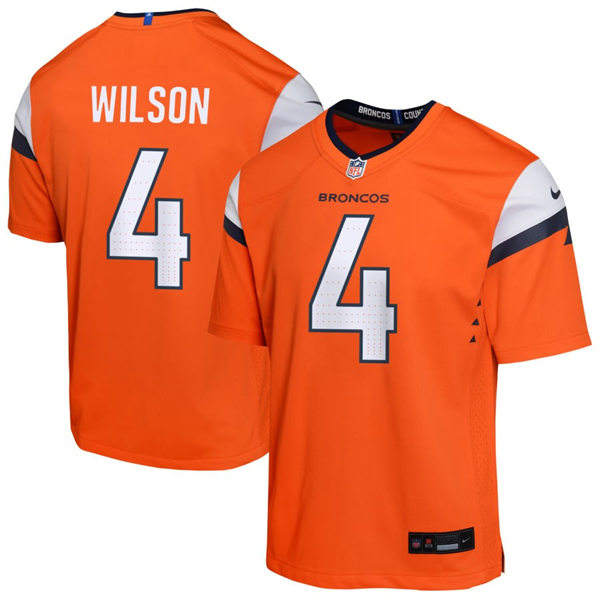 Youth Denver Broncos #4 Zach Wilson Nike Orange Limited Jersey