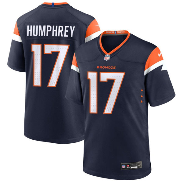 Mens Denver Broncos #17 Lil'Jordan Humphrey Nike Navy Alternate Vapor F.U.S.E. Limited Jersey
