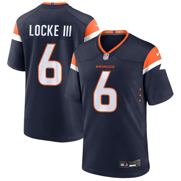 Mens Denver Broncos #6 P.J. Locke III Nike Navy Alternate Vapor F.U.S.E. Limited Jersey