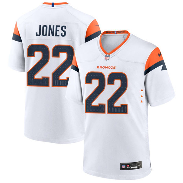 Mens Denver Broncos #22 Brandon Jones Nike White Vapor F.U.S.E. Limited Jersey