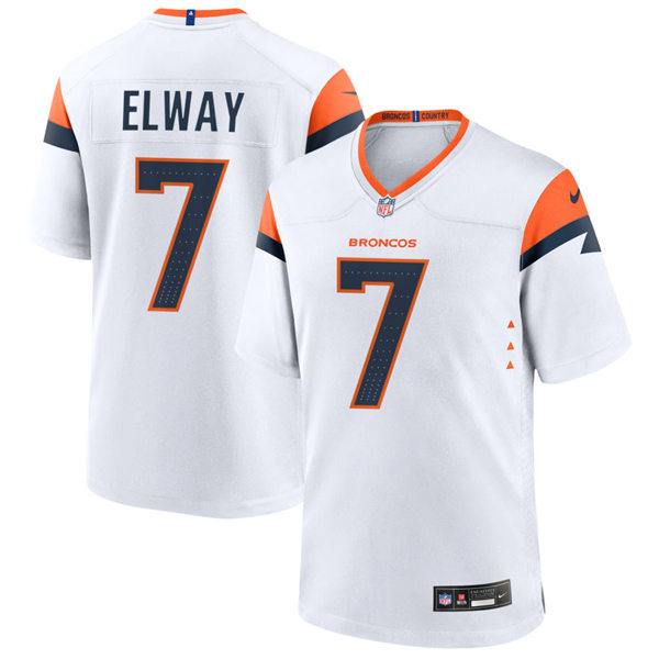 Mens Denver Broncos Retired Player #7 John Elway Nike White Vapor F.U.S.E. Limited Jersey