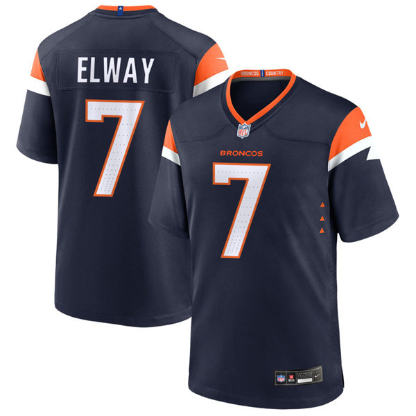 Mens Denver Broncos Retired Player #7 John Elway Nike Navy Alternate Vapor F.U.S.E. Limited Jersey