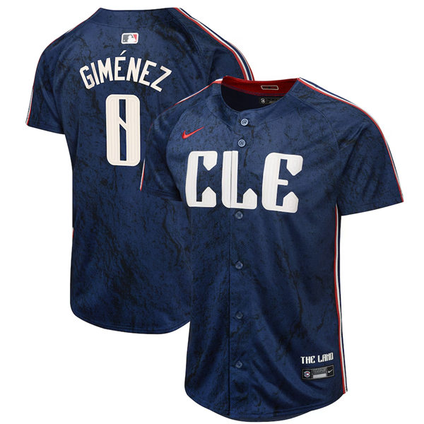 Mens Cleveland Guardians #0 Andres Gimenez Nike 2024 City Connect Limited Jersey - Navy