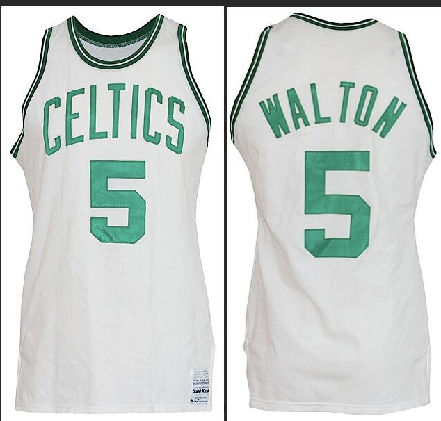 Men's Youth Boston Celtics #5 Bill Walton 1985-86 Throwback Mitchell & Ness Jersey White