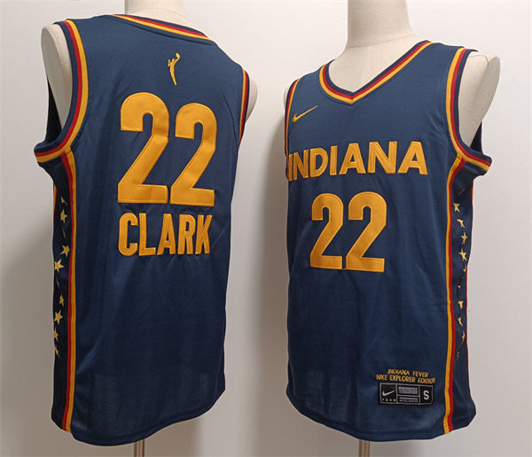 Mens Indiana Fever #22 Caitlin Clark Nike Navy Explorer Edition Victory Player Jersey
