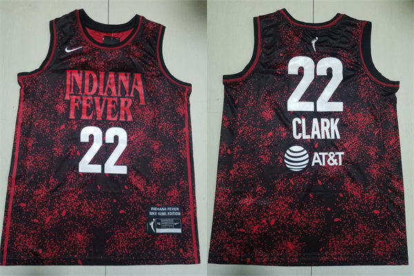 Mens Indiana Fever #22 Caitlin Clark Nike Black Rebel Edition Victory Player Jersey