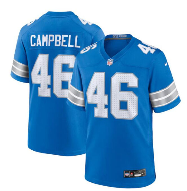 Mens Detroit Lions #46 Jack Campbell Nike 2024 Blue Vapor F.U.S.E. Limited Jersey