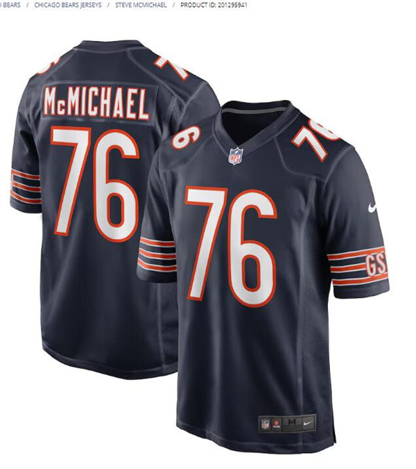 Mens Chicago Bears Retired Player #76 Steve McMichael  Nike Navy Vapor Untouchable Limited Jersey