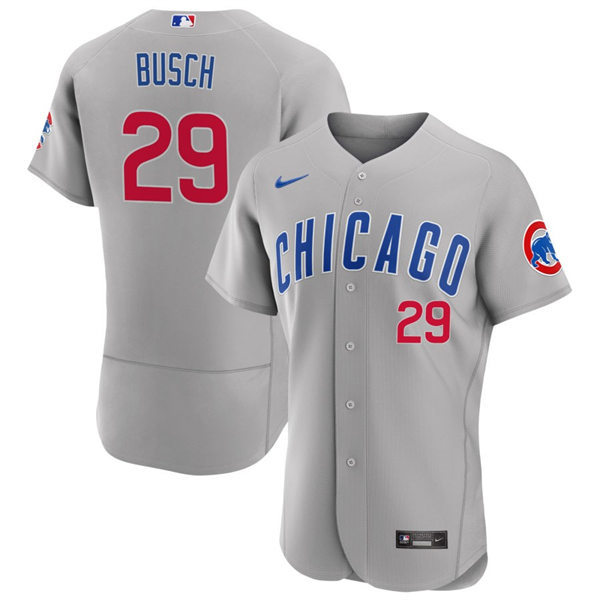Mens Chicago Cubs #29 Michael Busch Nike Gray Road Limited Player Jersey