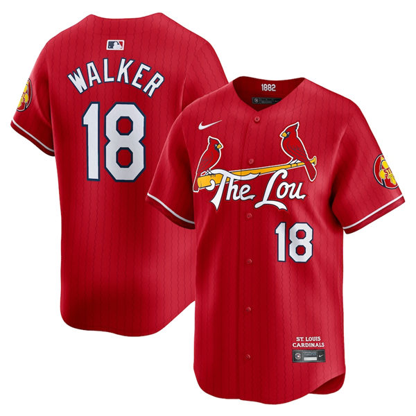 Mens St. Louis Cardinals #18 Jordan Walker Red 2024 City Connect Limited Jersey