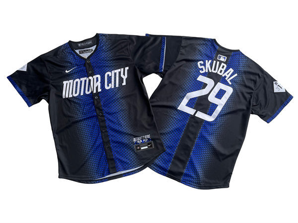 Men's Detroit Tigers #29 Tarik Skubal Nike Navy 2024 City Connect Limited Jersey
