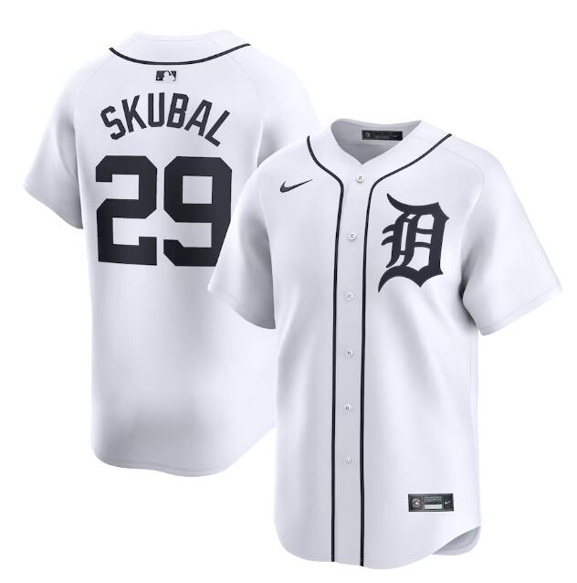 Men's Detroit Tigers #29 Tarik Skubal Nike White Home Limited Player Jersey