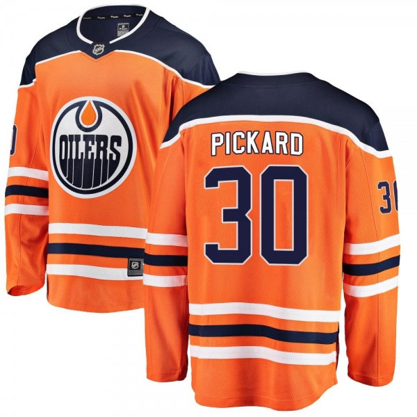 Men's Edmonton Oilers #30 Calvin Pickard adidas Home Orange Jersey