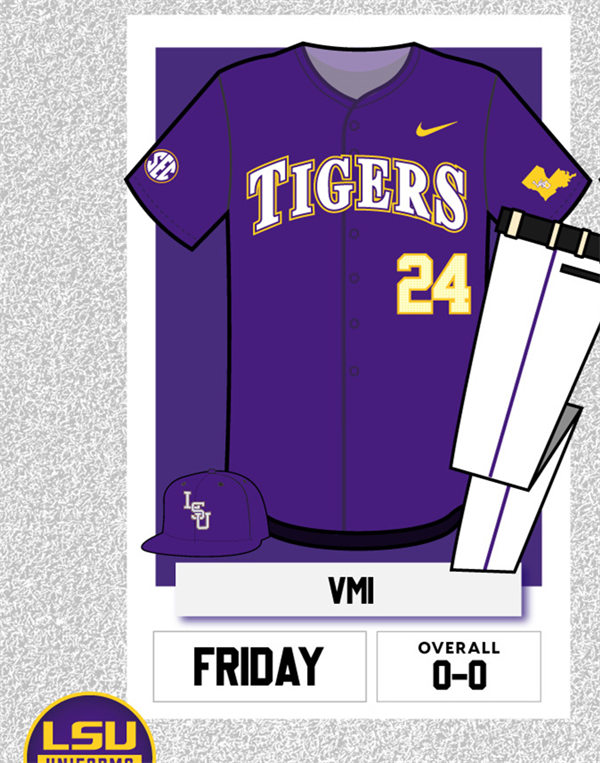 Mens Youth LSU Tigers Custom Nike 2024 Purple Full-Button Baseball Jersey