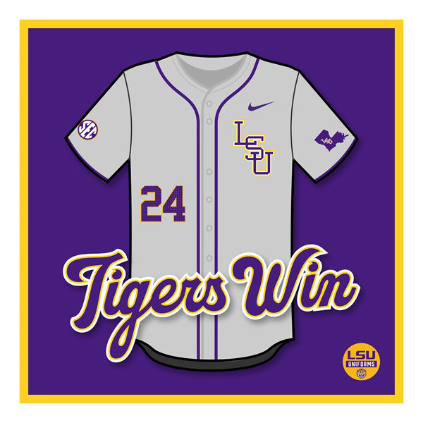 Mens Youth LSU Tigers Custom Nike 2024 Gray Full-Button Baseball Jersey