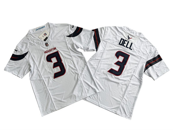 Men's Houston Texans #3 Tank Dell 2024 White Vapor Limited Player Jersey (2)