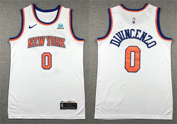 Mens New York Knicks #0 Donte DiVincenzo Nike White Association Edition Jersey