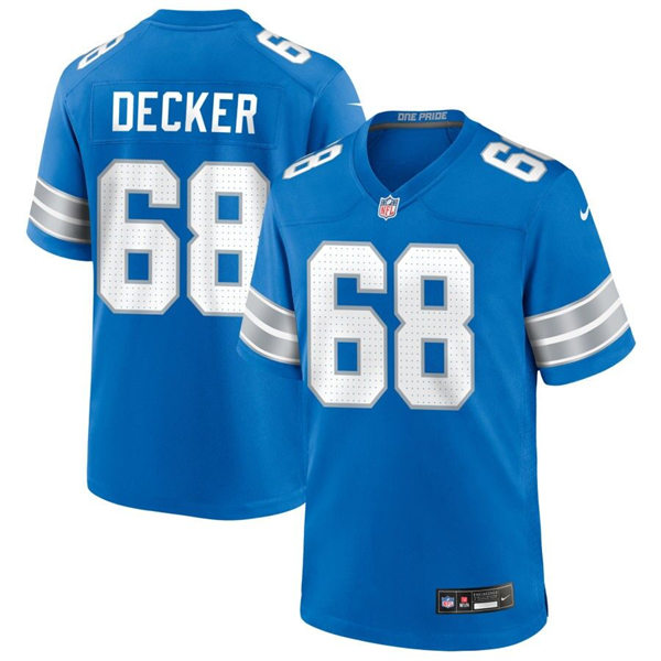 Mens Detroit Lions #68 Taylor Decker Nike 2024 Blue Vapor F.U.S.E. Limited Jersey (1)