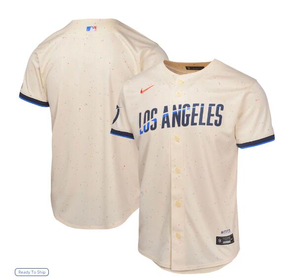 Youth Los Angeles Dodgers Blank 2024 City Connect Limited Player Jersey - Cream (5)