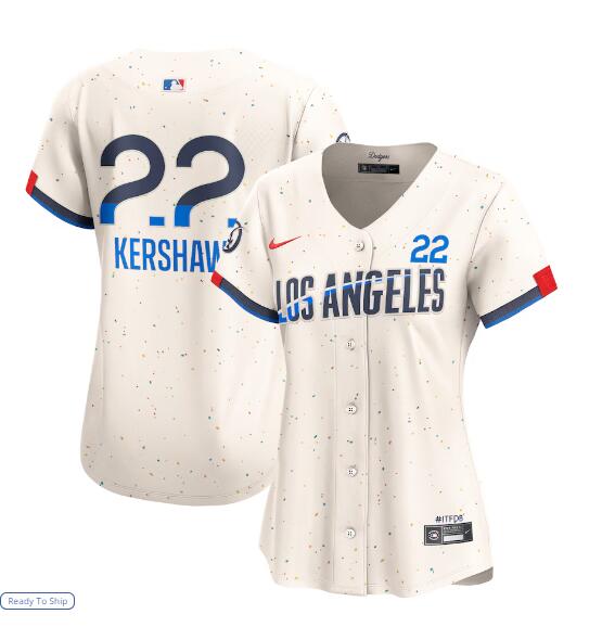 Womens Los Angeles Dodgers #18 Yoshinobu Yamamoto 2024 City Connect Limited Player Jersey - Cream (15)