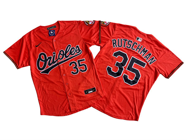 Mens Baltimore Orioles #35 Adley Rutschman Nike Orange Alternate Limited Jersey