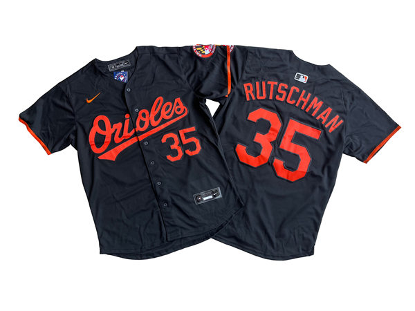 Mens Baltimore Orioles #35 Adley Rutschman Nike Black Alternate Limited Jersey