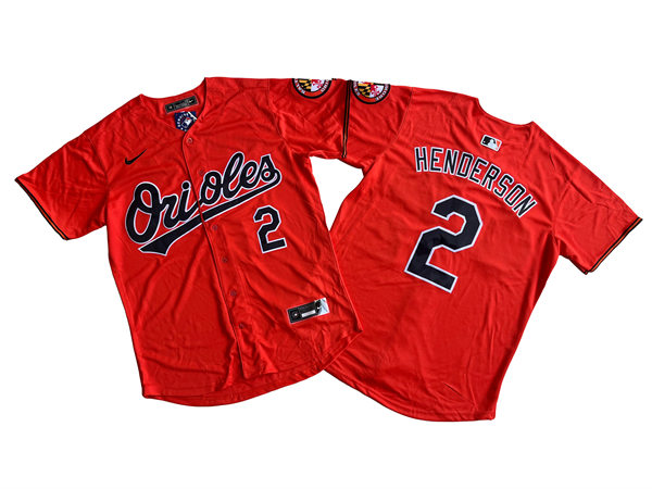 Mens Baltimore Orioles #2 Gunnar Henderson Nike Orange Alternate Limited Jersey
