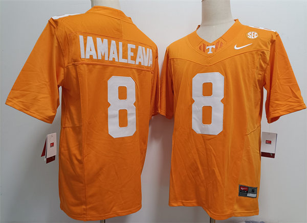 Men's Tennessee Volunteers #8 Nico Iamaleava Nike Orange College Football Jersey