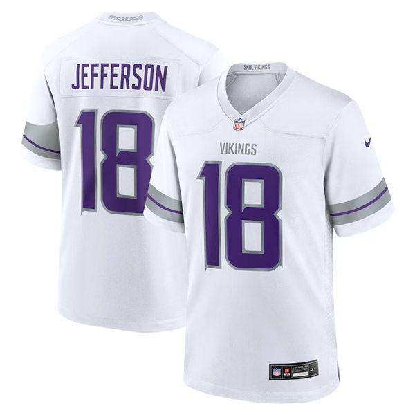 Men's Minnesota Vikings #18 Justin Jefferson Nike White Alternate Vapor F.U.S.E. Winter Warrior Limited Jersey