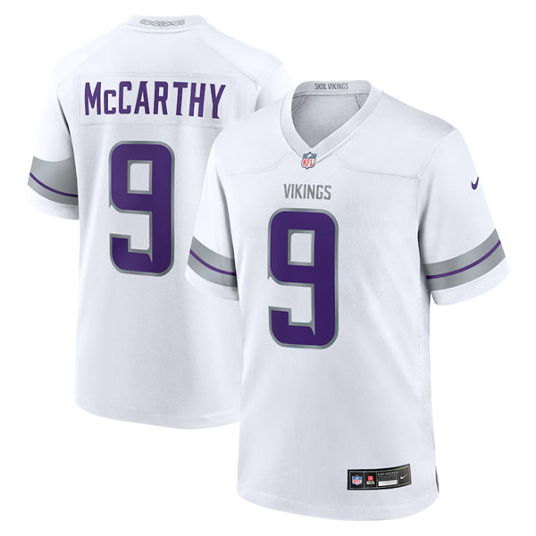 Men's Minnesota Vikings #9 J. J. McCarthy Nike White Alternate Vapor F.U.S.E. Winter Warrior Limited Jersey (2)