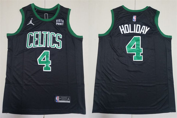 Mens Boston Celtics #4 Jrue Holiday 2024 Black Statement Edition Game Jersey (2)