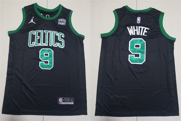 Mens Boston Celtics #9 Derrick White 2024 Black Statement Edition Game Jersey (1)