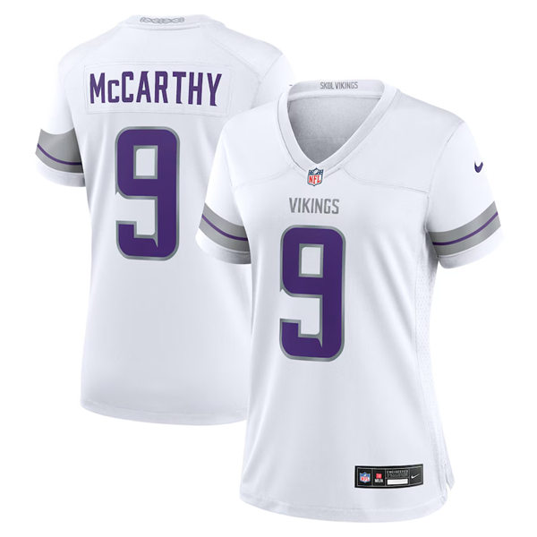 Women's Minnesota Vikings #9 J. J. McCarthy Nike White Alternate Vapor F.U.S.E. Winter Warrior Limited Jersey (2)