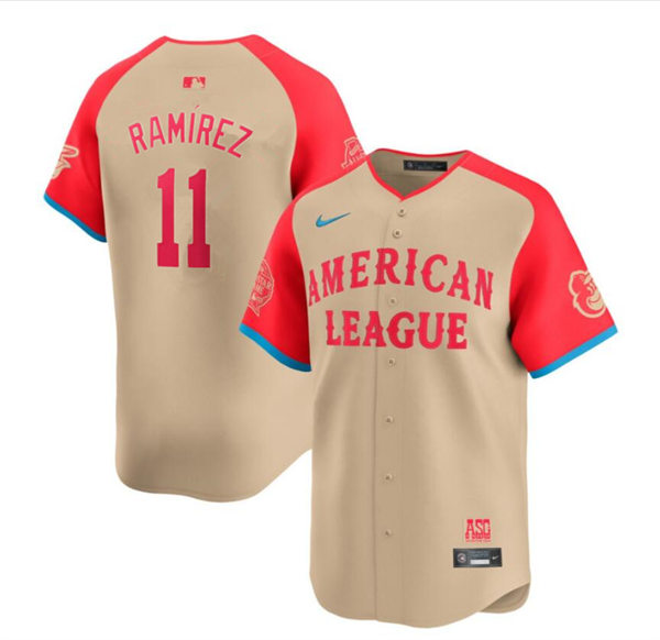 Mens Youth Cleveland Guardians #11 Jose Ramirez Nike 2024 MLB All-Star Game Limited Player Jersey - Cream