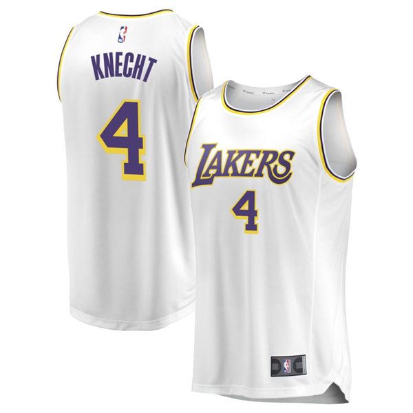 Men's Los Angeles Lakers #4 Dalton Knecht White Association Edition Jersey