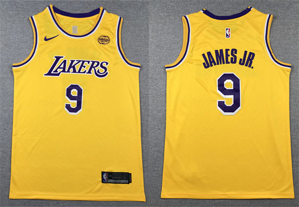 Men's Los Angeles Lakers #9 Bronny James Jr. Gold Icon Edition Jersey