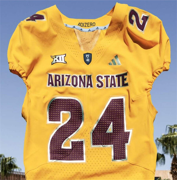 Mens Youth  Arizona State Sun Devils Custom 2024 XII Gold Football Game Jersey