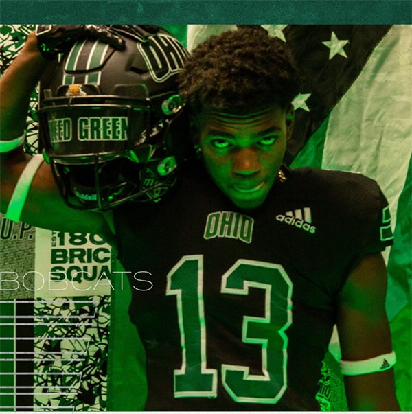 Mens Youth Ohio Bobcats #13 Parker Navarro 2024 Black College Football Game Jersey