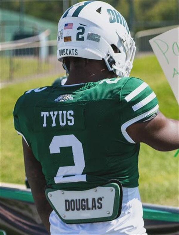 Mens Youth Ohio Bobcats #2 Anthony Tyus III 2024 Green College Football Game Jersey