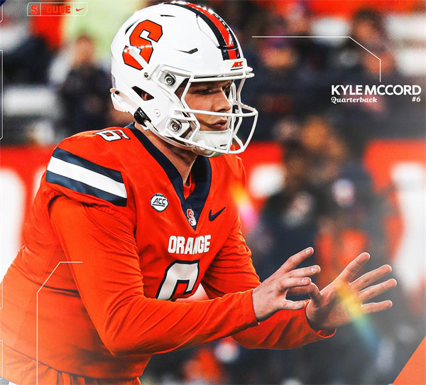 Mens Youth Syracuse Orange #6 Kyle McCord Orange College Football Game Jersey