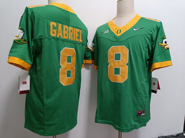 Mens Oregon Ducks #8 Dillon Gabriel Nike F.U.S.E. Limmited 2024 GANG GREEN Retro Football Game Jersey