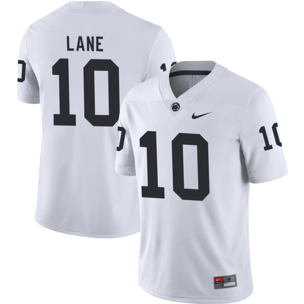 Penn State Nittany Lions #10 Dejuan Lane Nike White with Name College Football Jersey