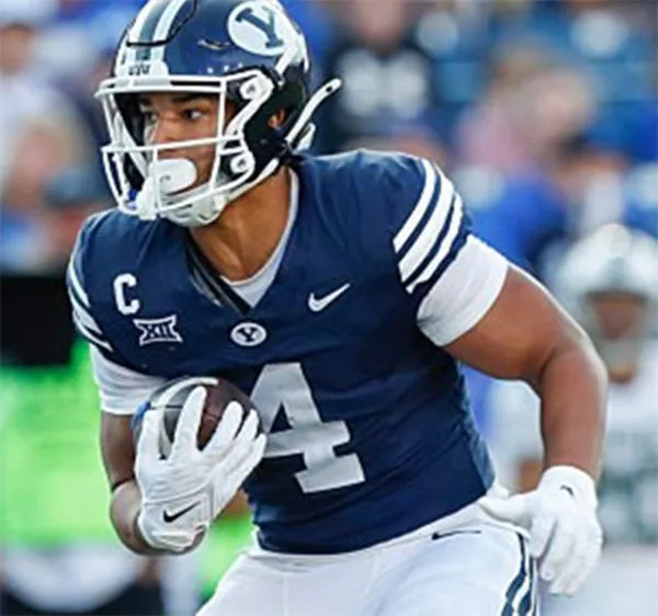 BYU Cougars #4 LJ Martin Navy College Football Game Jersey