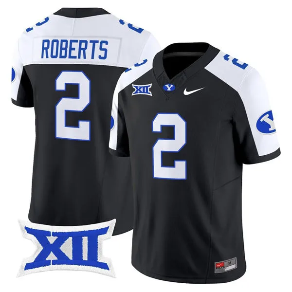 BYU Cougars #2 Chase Roberts Nike Black White Gratitude Football Limited Jersey