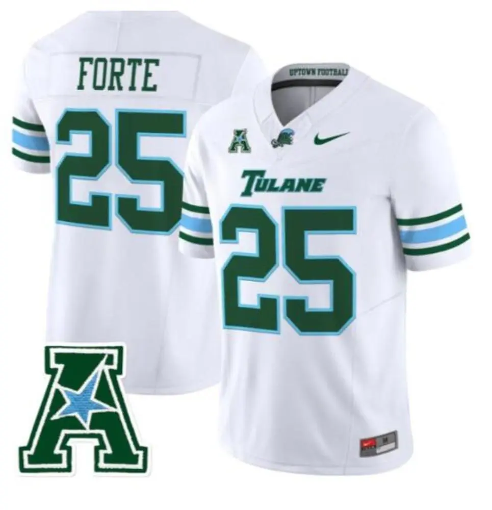 Tulane Green Wave #25 Matt Forte 2025 White Football Game Jersey