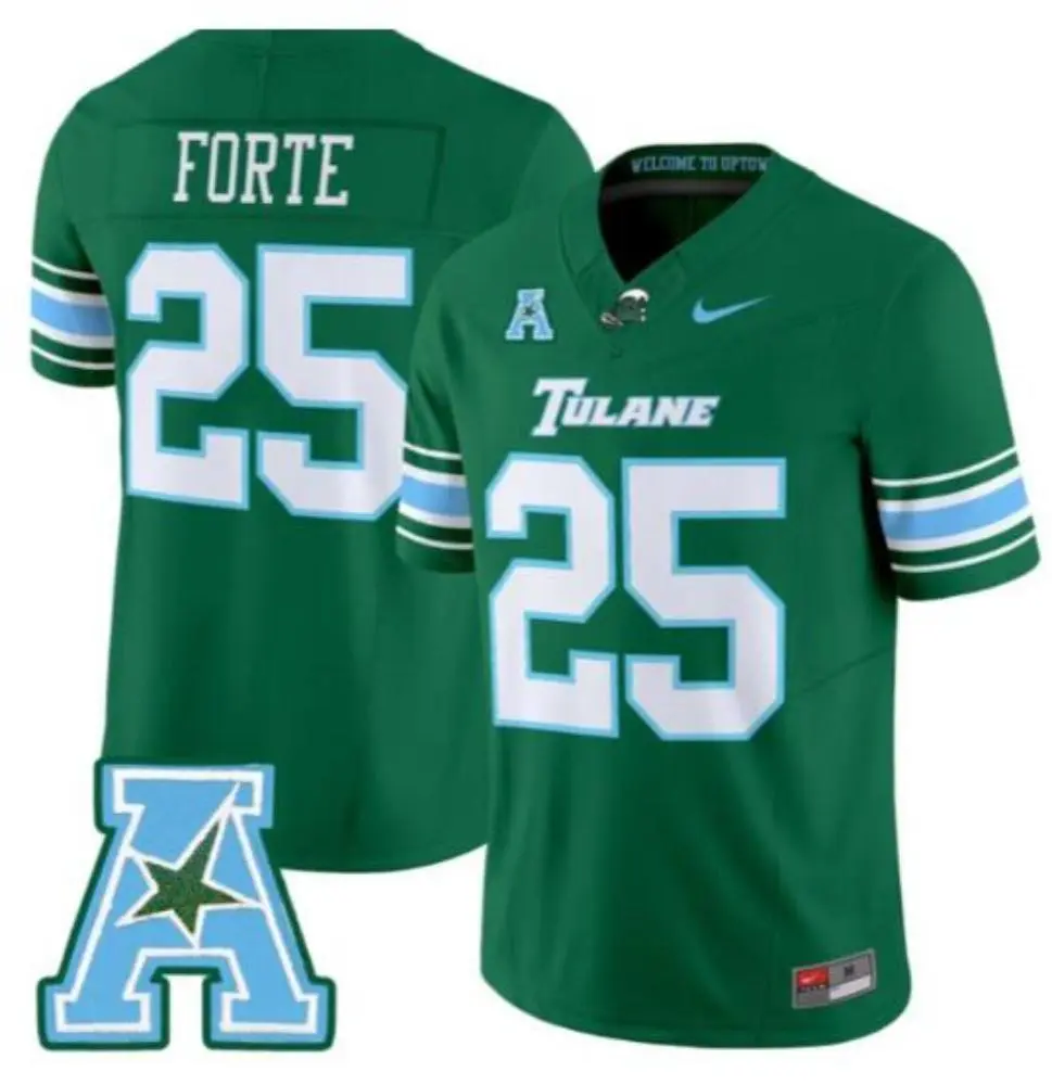 Tulane Green Wave #25 Matt Forte 2025 Green Football Game Jersey