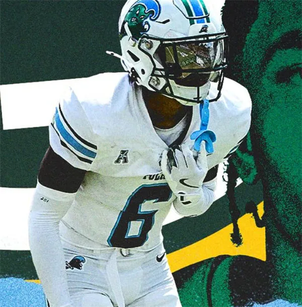 Tulane Green Wave #6 Kadin Semonza 2025 White Football Game Jersey